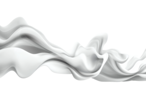 Abstract white fabric flowing dynamically on a transparent background. creating a modern and elegant design element for various creative projects. png