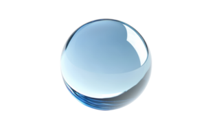 Crystal clear glass sphere on a transparent background. perfect for a variety of conceptual and abstract themes in photography and digital art. png