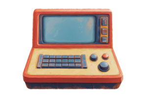 Retro vintage computer illustration with classic design, perfect for technology nostalgia, web, and creative projects. png