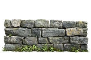 Rugged stone wall with weathered rocks creating a rustic and natural appearance, perfect for backgrounds or design elements. png