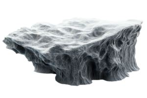 Abstract representation of a rocky terrain with intricate textures, isolated on a transparent background. perfect for digital art and backgrounds. png