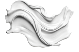 Abstract white silk-like fabric flowing in mid-air, creating elegant and smooth wave forms, isolated on a transparent background. png