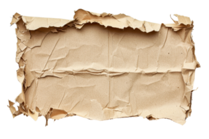 Crumpled brown paper isolated on a transparent background. texture suitable for various design and creative projects. png