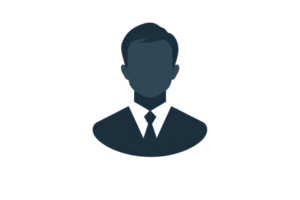 Silhouette of a man in a suit and tie, ideal for professional profiles, business presentations, and corporate branding. png