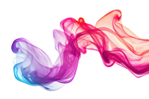 Vibrant and colorful abstract smoke cloud flowing in various shades. Perfect for backgrounds, presentations, and artistic projects. png