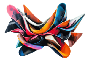Vibrant abstract graffiti art with dynamic curves and bright, colorful elements. Perfect for modern, creative design projects and urban themes. png