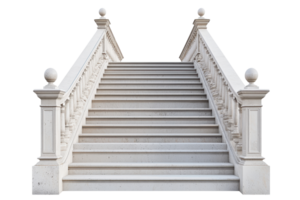 Elegant marble staircase with detailed railings and spherical decorations, perfect for architectural and design projects. png