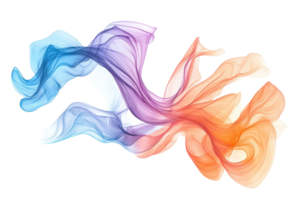 Colorful abstract smoke waves in motion. Perfect for backgrounds, design elements, and creative projects. High-resolution stock photo. png