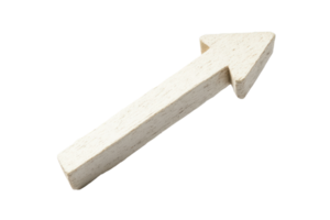 Wooden arrow pointing upwards isolated on transparent background. Ideal for navigation, direction, or business growth concepts. png