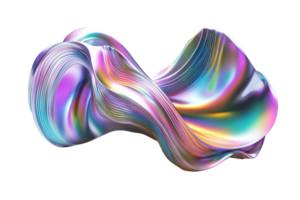 Vibrant abstract shape with multicolored gradient, showcasing fluid movement and dynamic design, perfect for creative and modern visual projects. png