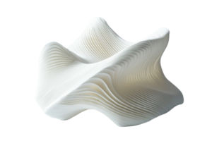 Abstract white 3D sculpture with smooth curves and layered texture, ideal for modern art and design projects. png