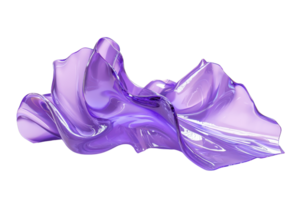 Abstract purple fluid sculpture, a mesmerizing blend of organic curves and smooth textures, perfect for modern art and design concepts. png