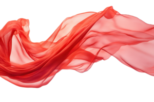 Elegant flowing red fabric captured in motion, abstract background perfect for design projects, covers, or digital artwork. png