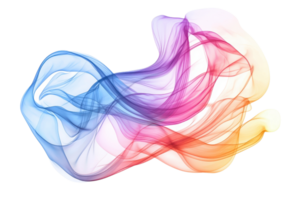 Abstract colorful smoke artwork with vibrant hues, fluid shapes, and smooth transitions. Ideal for backgrounds, design, and artistic concepts. png