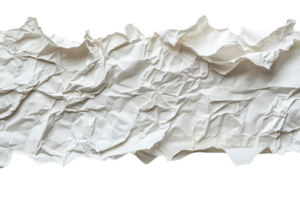 Crumpled white paper texture on a transparent background, ideal for design, crafting, and background uses in various projects. png