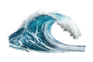 High-resolution image of a perfect ocean wave perfectly captured in motion against a transparent background, showcasing its natural beauty. png