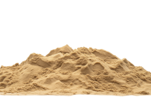Image of a pile of fine sand isolated on a transparent background. Perfect for construction, texture, and natural material concepts. png