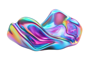 Vibrant abstract digital art with fluid shapes and iridescent colors, creating a stunning modern visual effect. png