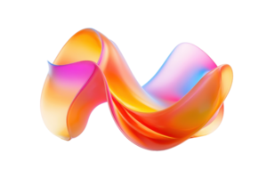 Colorful abstract 3D rendering with gradient hues, representing fluidity and digital creativity, perfect for modern design concepts or backgrounds. png