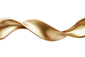 Elegant golden ribbon with a smooth, twisting design on a transparent background. perfect for luxury branding, decorations, and festive projects. png