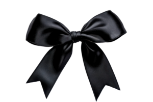 Elegant black ribbon bow on a transparent background. perfect for gift wrapping, decor, and festive occasions, adding a touch of sophistication. png