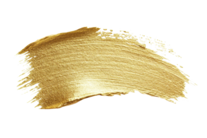 Gold brush stroke texture on transparent background. Abstract gold paint splash, luxury design for invitations, backgrounds, and branding. png