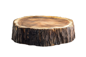 High-quality image of a wooden tree stump isolated on transparent background. perfect for nature themes, decor projects, and rustic designs. png