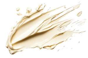 High-resolution image of a beige cream texture smear on a transparent background. perfect for skincare and beauty-related content. png