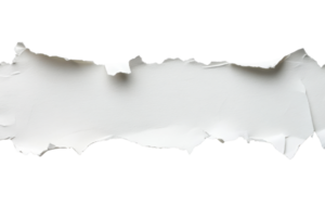White torn paper with ripped edges on a transparent background, ideal for creative designs, scrapbooking, and digital art projects. png