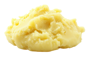 A close-up image of smooth, creamy mashed potatoes on a transparent background. Perfect for food blogs, recipes, and culinary websites. png
