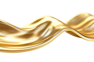 Abstract golden wave on a transparent background. symbolizing luxury, elegance, and fluidity in a modern and artistic design. png
