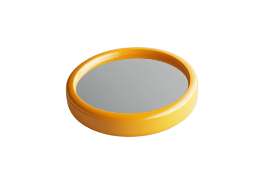 giallo il giro oggetto con un' riflessivo superficie, isolato su un' trasparente sfondo. semplice e minimalista design concetto. png