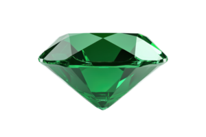 Vibrant green emerald gemstone, beautifully cut and polished, showcasing its brilliance and clarity in this captivating image. png
