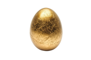 Shiny golden egg with a textured surface, symbolizing wealth, prosperity, and luxury. Ideal for investment, finance, and elegance-themed concepts. png