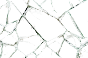 High-resolution image of shattered glass with intricate cracks and shards. Perfect for backgrounds, textures, or dramatic design elements. png