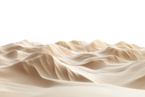 Sweeping sand dunes under a clear sky, capturing the serene and vast beauty of the desert landscape, devoid of vegetation or structures. png