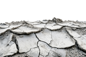 Close-up of dry, cracked soil representing drought and climate change impact on the environment and agriculture. png