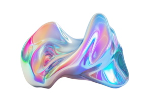 Futuristic, colorful abstract shape with fluid design and iridescent glow, perfect for modern art, digital backgrounds, and creative projects. png