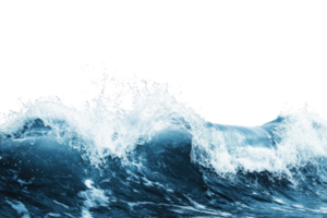 Dynamic ocean wave crashing with powerful force, showcasing the beauty of nature's raw energy and the mesmerizing motion of the sea. png