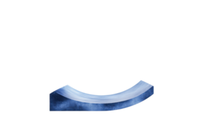 Sleek curved metallic piece on a transparent background, ideal for industrial and design projects. High-quality abstract stock photo. png