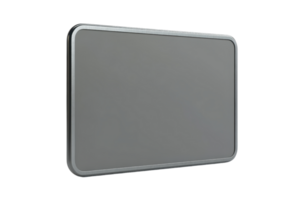 Modern tablet with sleek metallic design, isolated on transparent background. High-resolution touch screen device perfect for work or entertainment. png