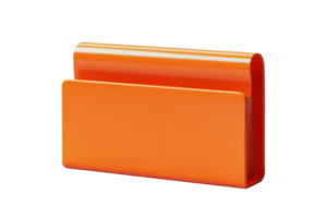 Orange file folder isolated on a transparent background. ideal for office, organization, and business-related concepts or presentations. png