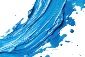 Abstract blue paint splash isolated on transparent background. dynamic brushstroke, creative artistic texture, vibrant color design. png