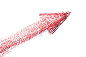 Red textured arrow pointing upward, symbolizing growth, progress, and success in a minimalist and modern design. png