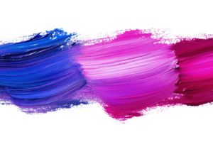 Abstract brush strokes in vibrant blue, pink, and magenta hues on a transparent background. showcasing dynamic and colorful artistic expression. png