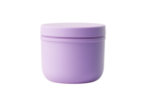 Minimalist lavender container for cosmetics or skincare products, perfect for packaging design and branding. on a transparent background. png