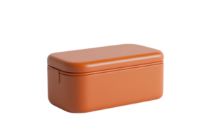 Minimalist, rectangular, orange storage box with a sleek, modern design. Ideal for organizing essentials in a stylish and functional way. png
