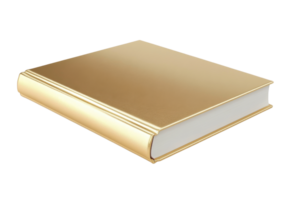 Elegant closed golden book isolated on a transparent background. representing luxury, knowledge, and sophistication. png