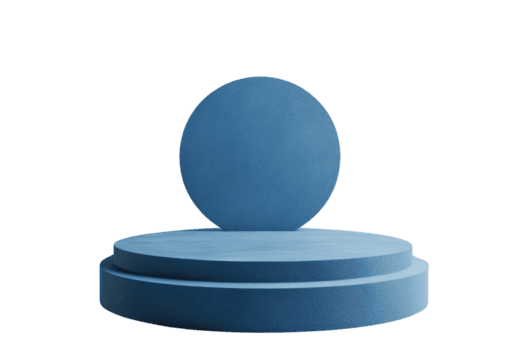 minimalistisk blå podium med runda bakgrund, idealisk för produkt visa. perfekt för presentationer och visa upp objekt i en modern miljö. png