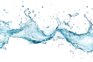 Dynamic splash of clear, blue water beautifully isolated on transparent background. capturing the fluid motion and refreshing essence of water. png
